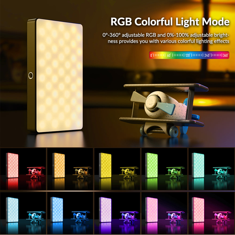 CRI95+ Dimmable Pocket Video Vlog RGB LED Light APEXEL 