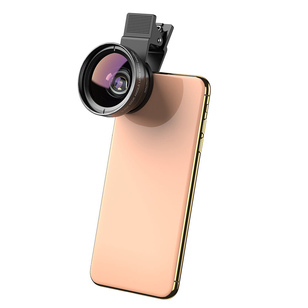 2 in 1 Clip-on Phone Camera Lens Kits 0.45X Super Wide Angle 12.5X Macro APEXEL 