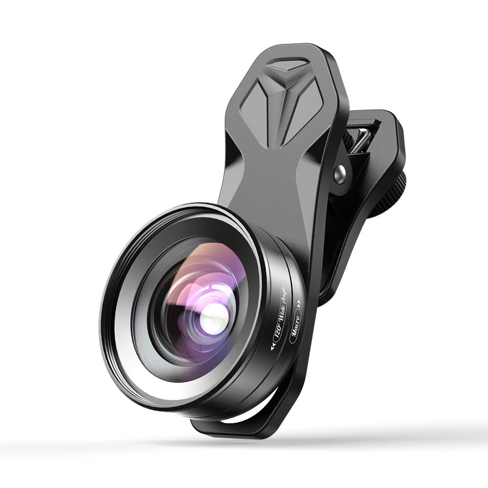 Universal Clip Optical HD Mobile Phone Camera Wide Angle Macro 2in1 Lens Kit Mobile Photography Accessories APEXEL 