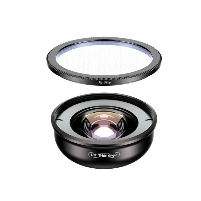 No Distortion 110° HD Wide Angle Lens for Iphone Android Mobile Phone APEXEL With Star Filter 