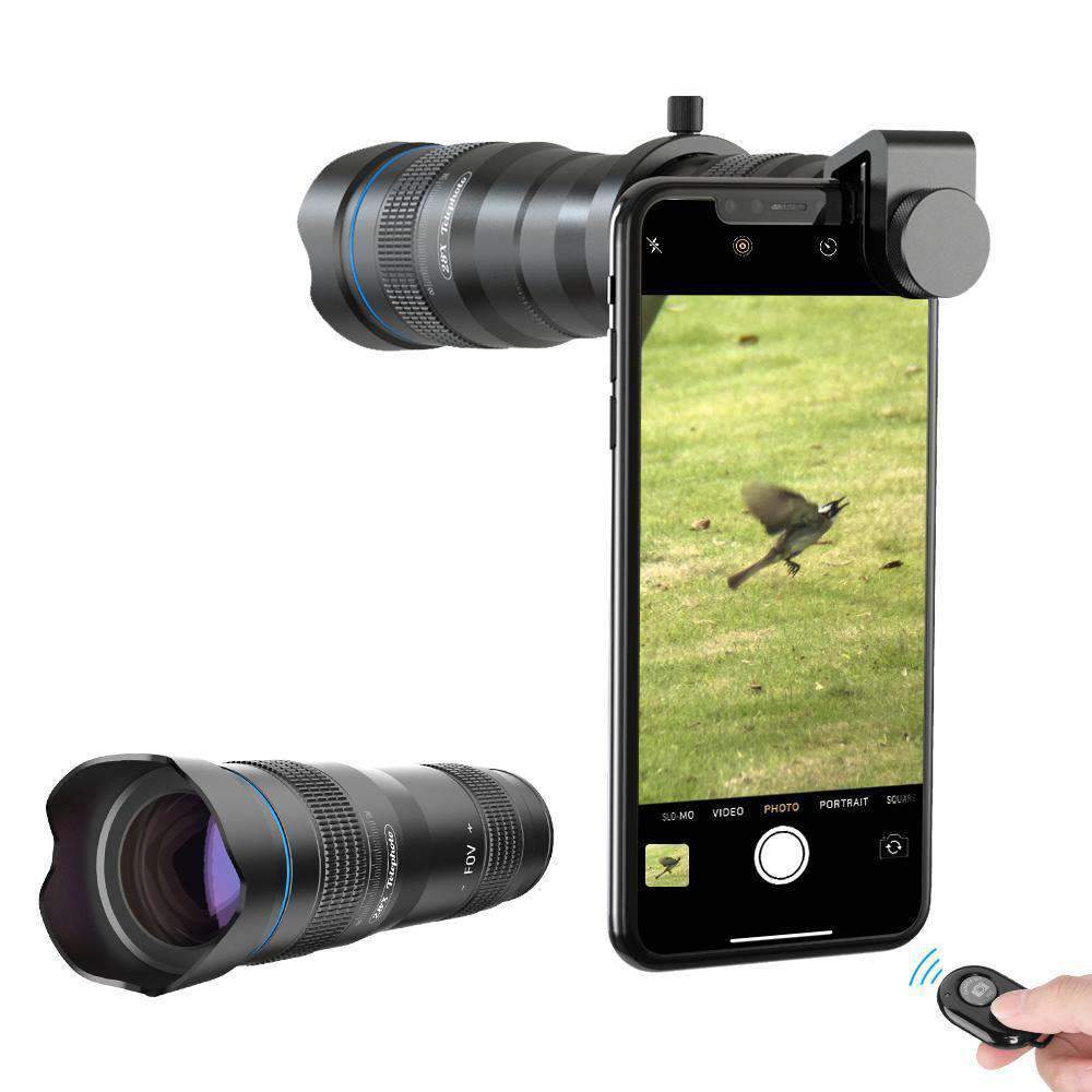 28X Full Metal Telescope Lens for Mobile Phone APEXEL 28X Telescope with Tripod&Remote Shutter 