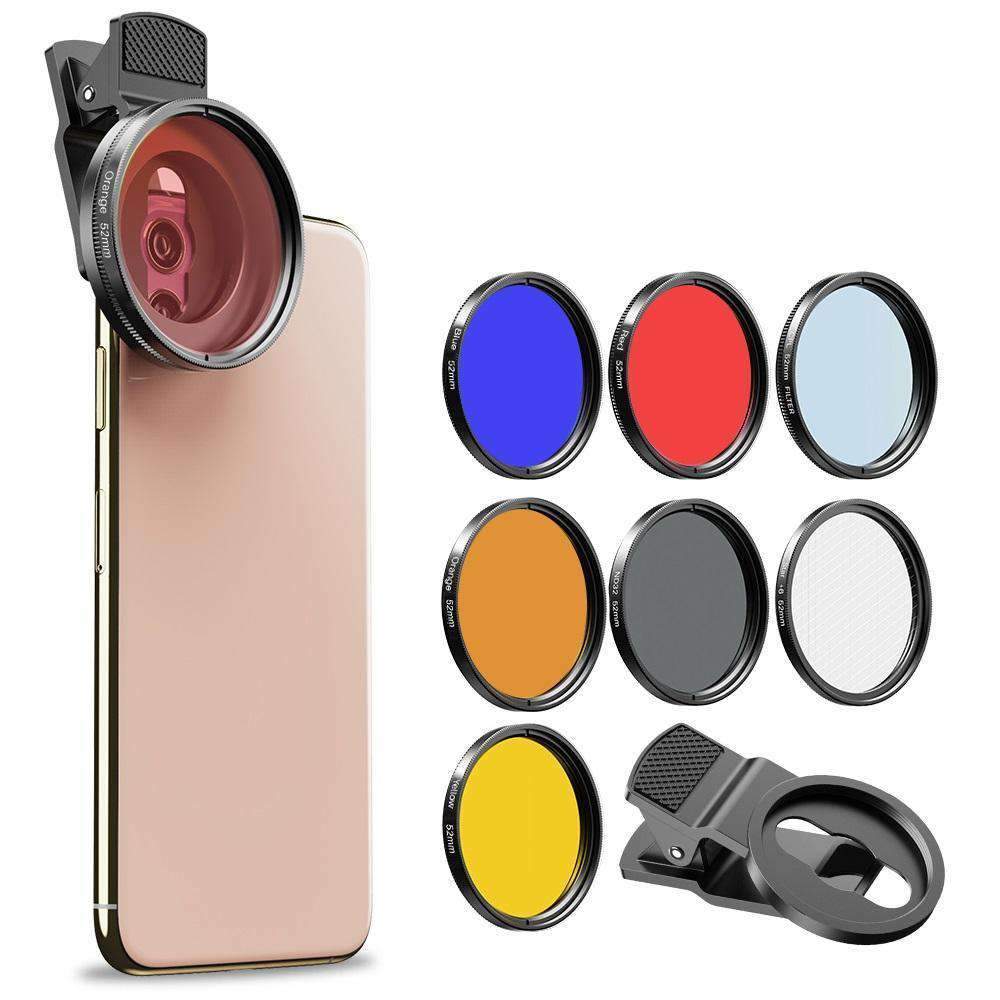 Phone Lens Kits 0.45X Wide Angle Macro 37/52mm CPL ND32 Full Color Filter Mobile Photography Accessories APEXEL 