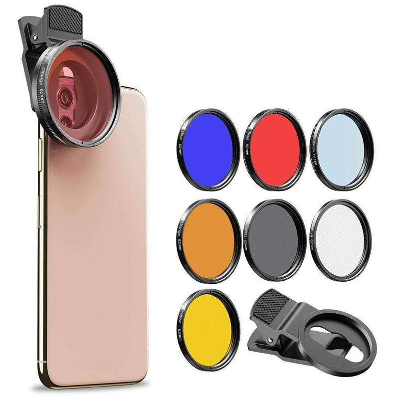 Phone Lens Kits 0.45X Wide Angle Macro 37/52mm CPL ND32 Full Color Filter Mobile Photography Accessories APEXEL 