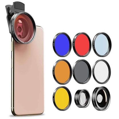 Phone Lens Kits 0.45X Wide Angle Macro 37/52mm CPL ND32 Full Color Filter Mobile Photography Accessories APEXEL 