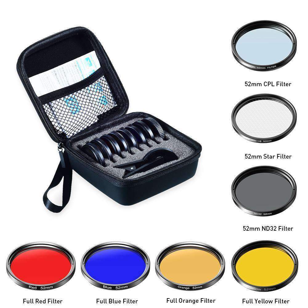 Phone Lens Kits 0.45X Wide Angle Macro 37/52mm CPL ND32 Full Color Filter Mobile Photography Accessories APEXEL 