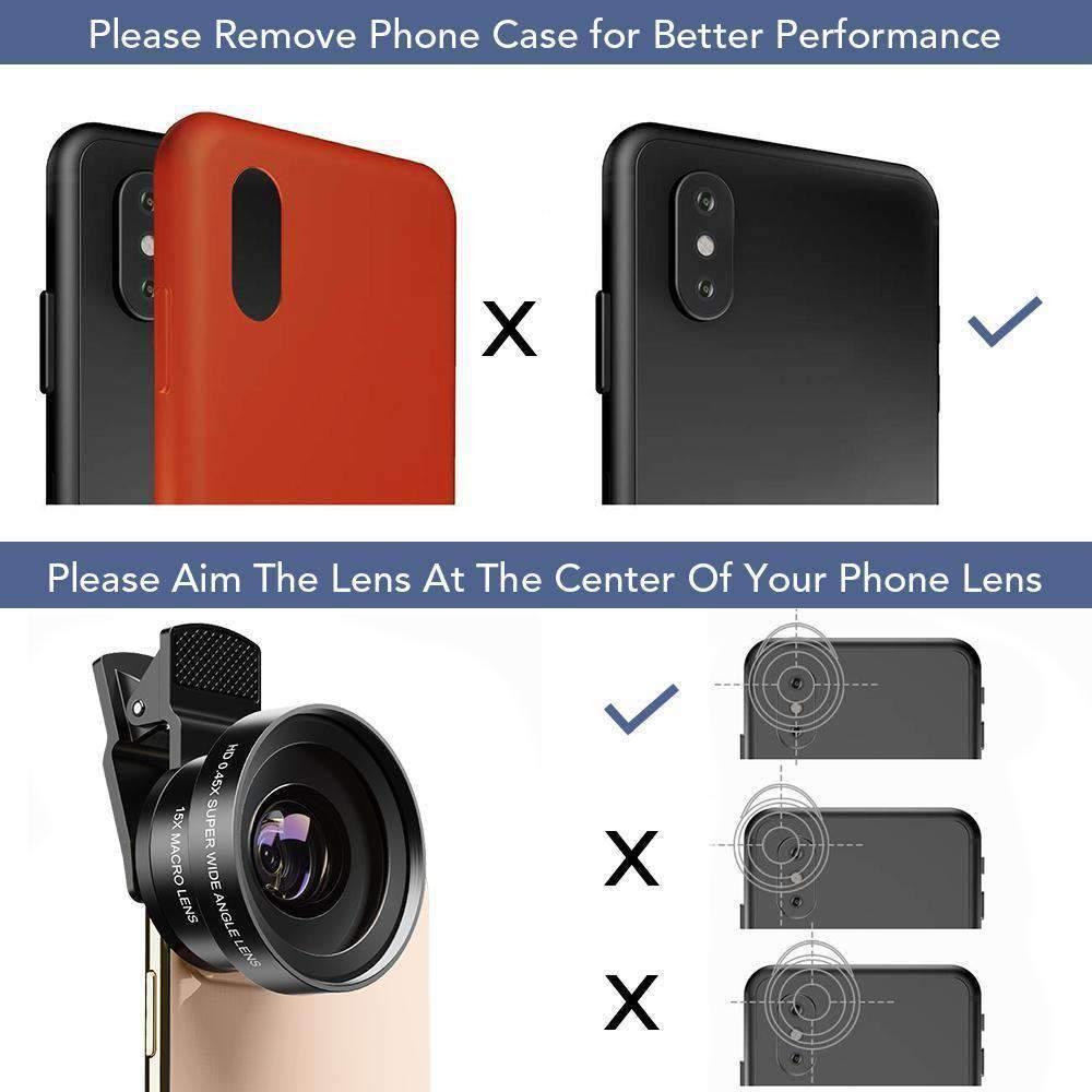 Phone Lens Kits 0.45X Wide Angle Macro 37/52mm CPL ND32 Full Color Filter Mobile Photography Accessories APEXEL 