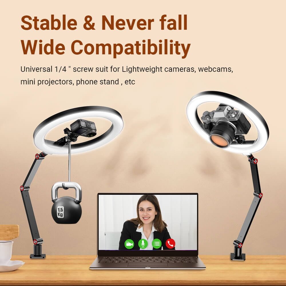 FL20 10 Zoll Ringlicht faltbar tragbar mit Ständer und Telefonhalter APEXEL – Schwarz