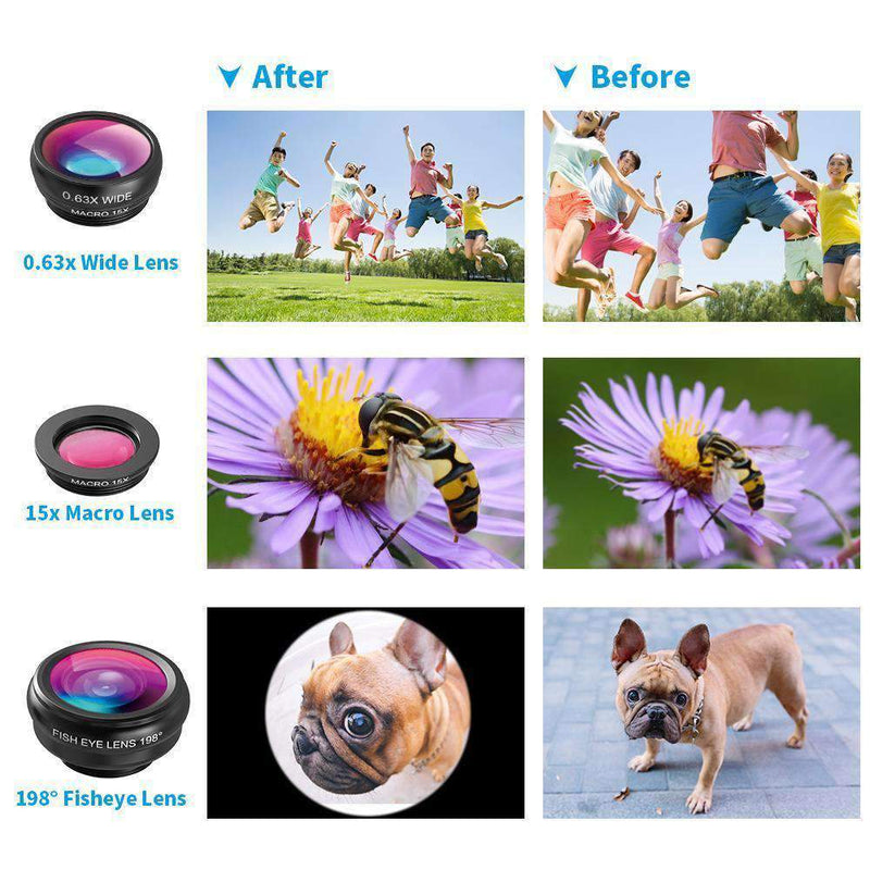 18X Telescope Fisheye Wide Angle Macro 4in1 Lens Kit With Tripod Clip APEXEL 