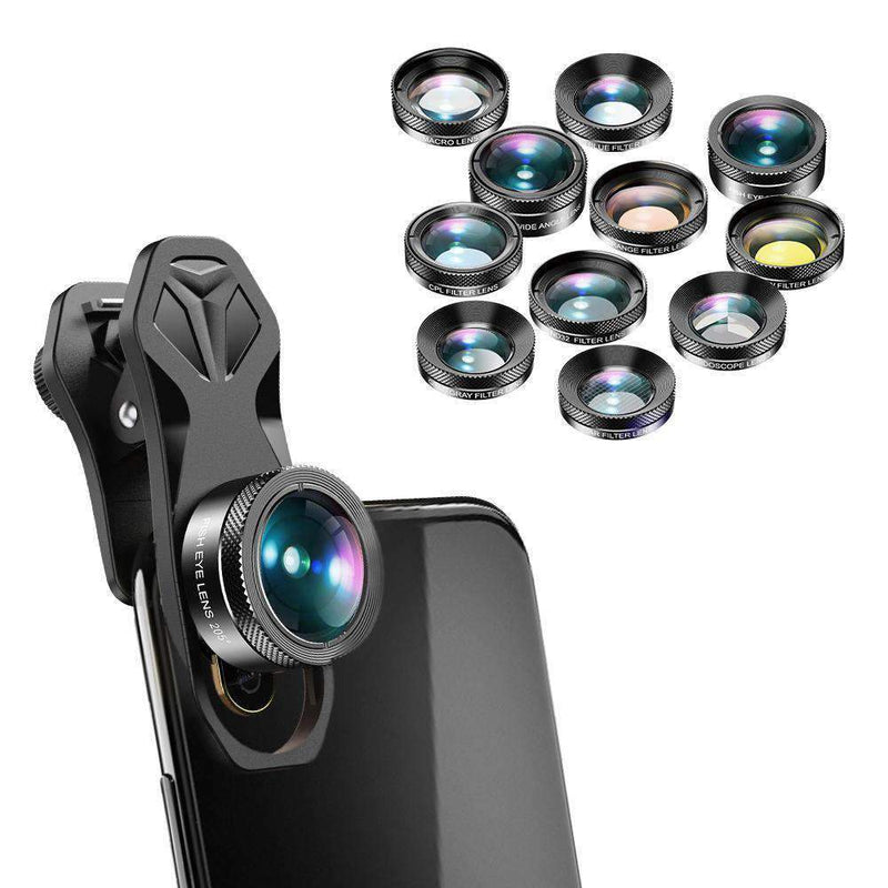 11 in 1 Cell Phone Camera Optical Filter Lens Kits With Clip Mobile Photography Accessories APEXEL 