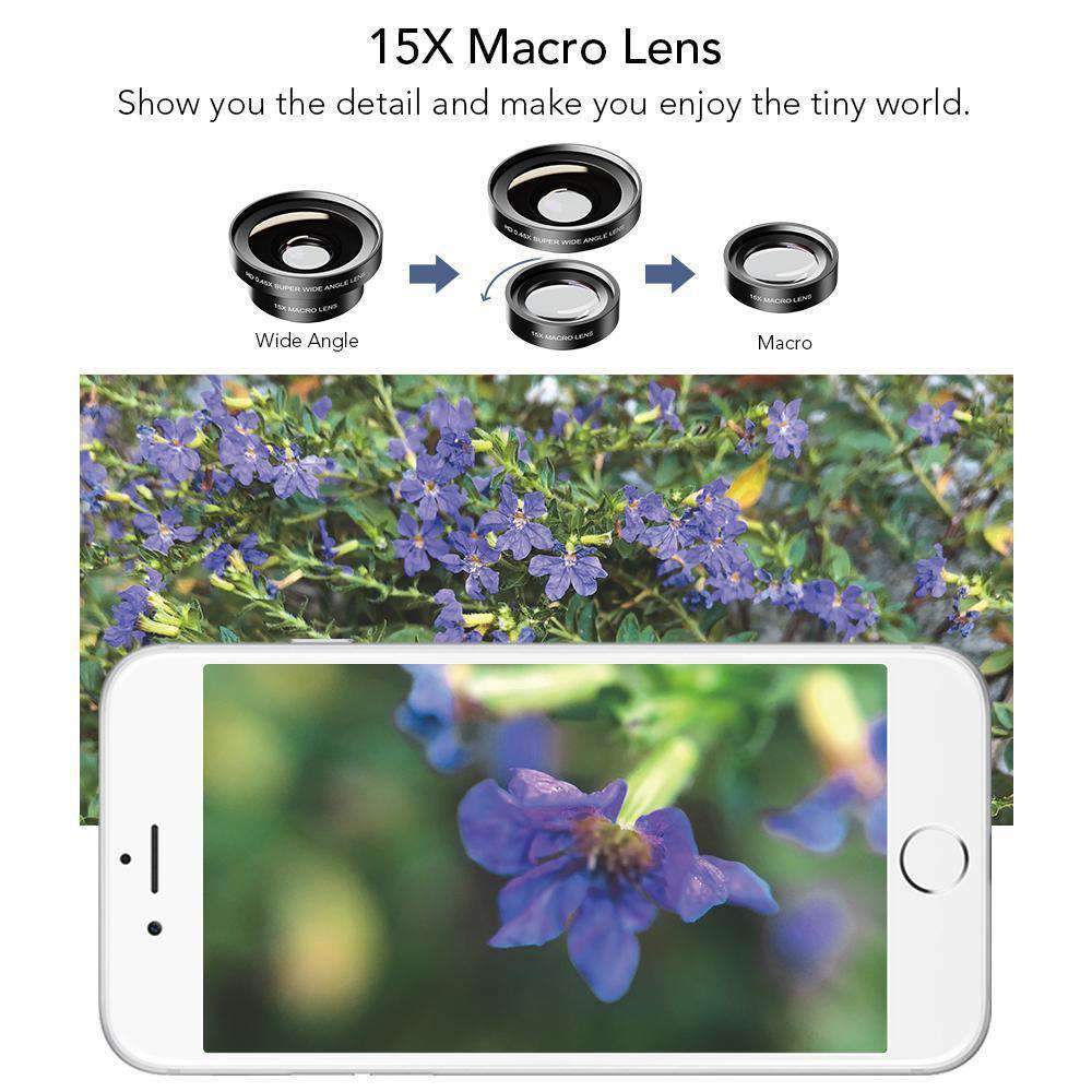 Phone Lens Kits 0.45X Super Wide Angle Macro 37/52mm CPL ND32 Grad Color Filter Mobile Photography Accessories APEXEL 