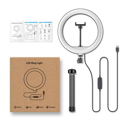 APEXEL LED Ring Light 10" with Tripod Stand & Phone Holder for Live Streaming APEXEL 